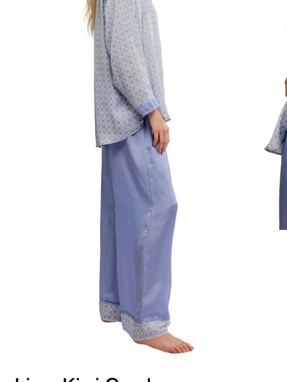 Free People Dreamy Days Pajama Set - Light Blue & Green Cami